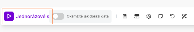 Přepínač jednorázového spuštění scénáře v MAKE