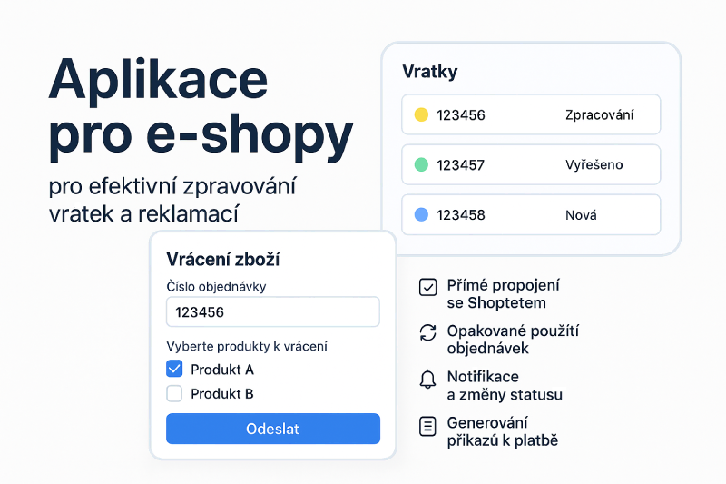 E-shopy správa vratných objednávek a reklamací, efektivní systém pro vyřizování a sledování návratů zboží.